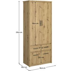 Шкаф Tempo Kondela Airon 4D1S 50 (Artisan Oak) Thumb