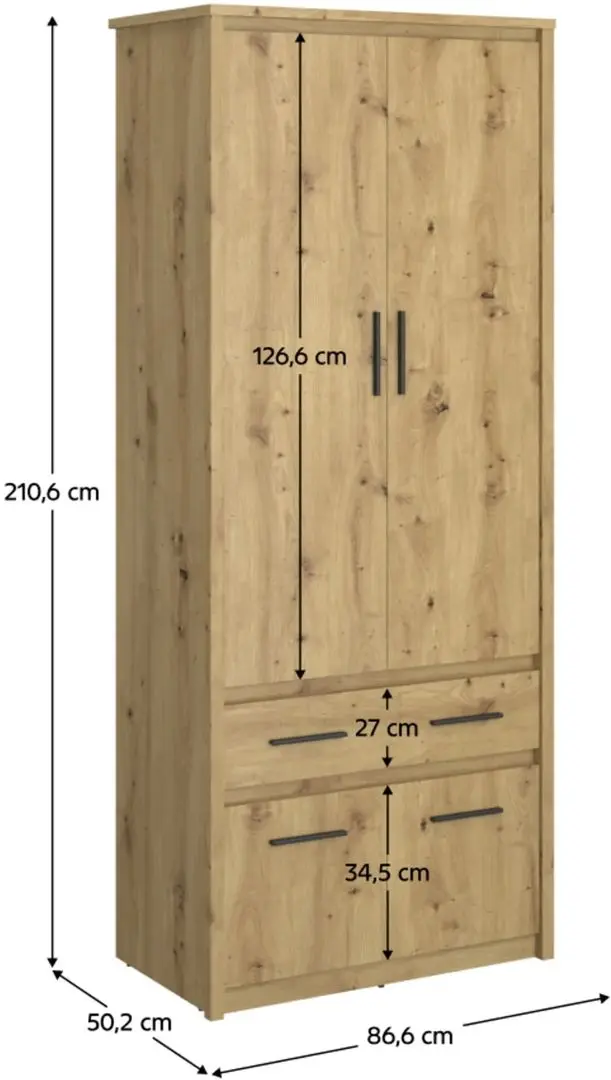 Шкаф Tempo Kondela Airon 4D1S 50 (Artisan Oak)