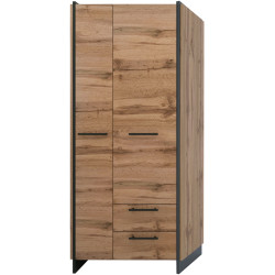 Шкаф Tempo Kondela Amoni 2D2S/45 (Wotan Oak/Black) Thumb