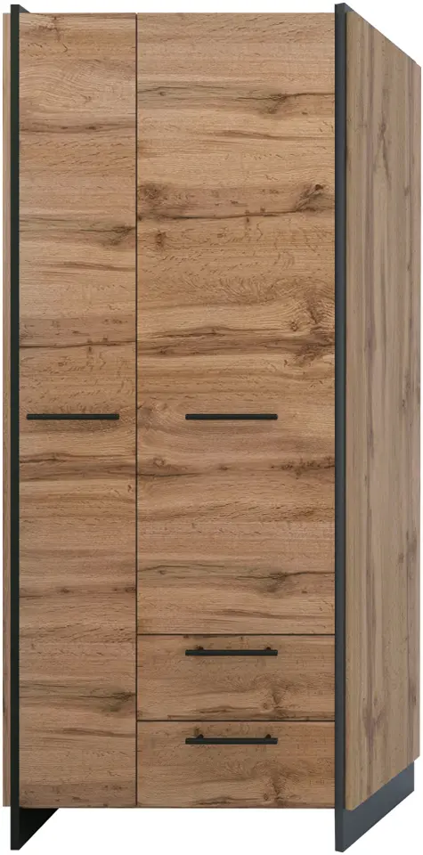 Шкаф Tempo Kondela Amoni 2D2S/45 (Wotan Oak/Black) - 2