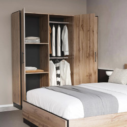 Dulap Tempo Kondela Amoni 3D (Wotan Oak/Black) Thumb