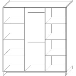 Dulap Tempo Kondela Amoni 3D (Wotan Oak/Black) Thumb