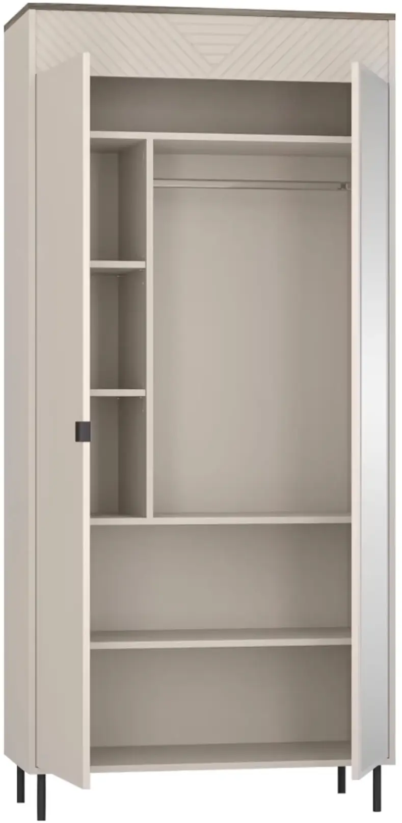 Шкаф Tempo Kondela Eyco 2D/40 (Cashmere/Castello Oak) - 3