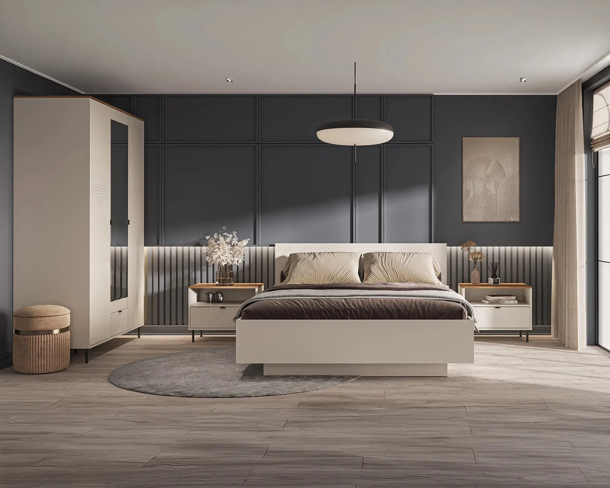 Шкаф Tempo Kondela Eyco 3D1S (Cashmere/Castello Oak) - 2