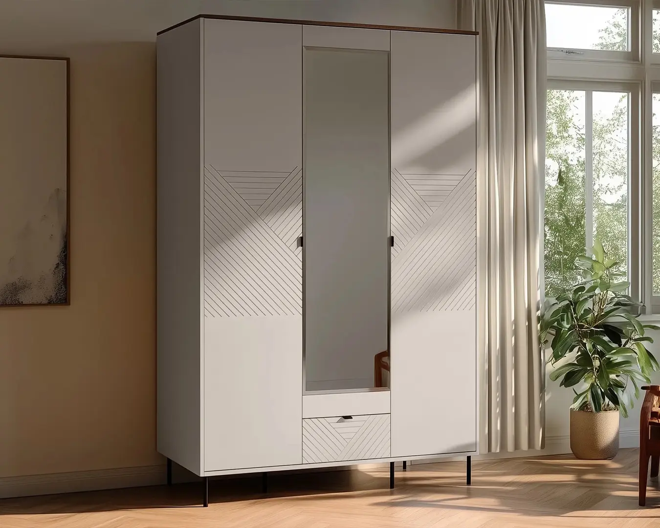 Шкаф Tempo Kondela Eyco 3D1S (Cashmere/Castello Oak)