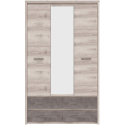 Dulap Tempo Kondela Jesi New 3D4S (Nairobi Chestnut/Onyx) Thumb