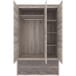 Dulap Tempo Kondela Jesi New 3D4S (Nairobi Chestnut/Onyx) Thumb