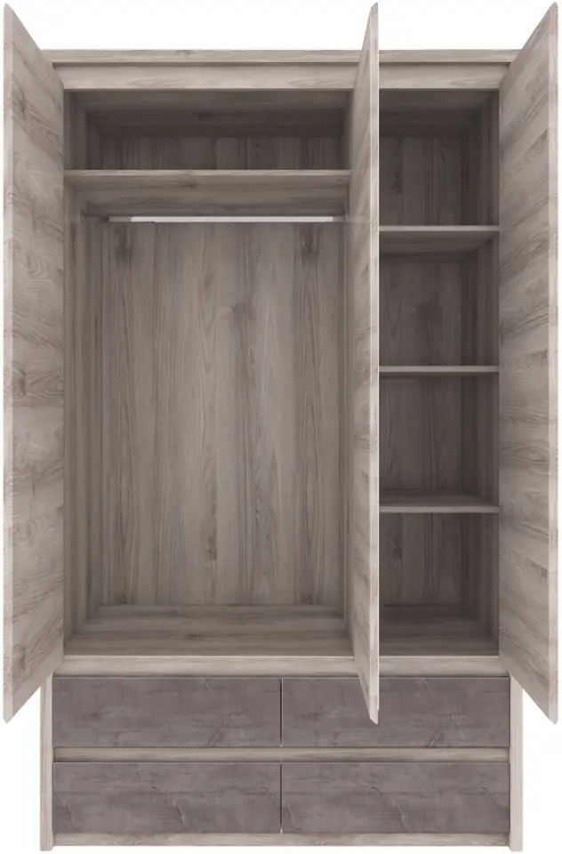 Dulap Tempo Kondela Jesi New 3D4S (Nairobi Chestnut/Onyx) - 4