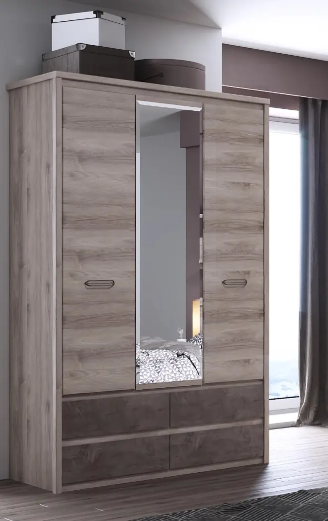 Dulap Tempo Kondela Jesi New 3D4S (Nairobi Chestnut/Onyx)