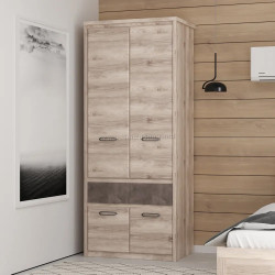 Шкаф Tempo Kondela Jesi New 4D1S (Nairobi Chestnut/Onyx)