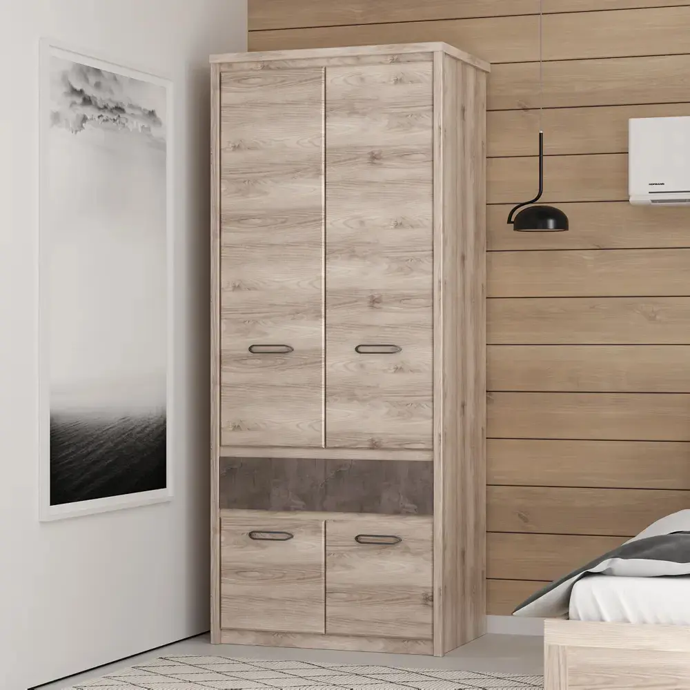 Шкаф Tempo Kondela Jesi New 4D1S (Nairobi Chestnut/Onyx)