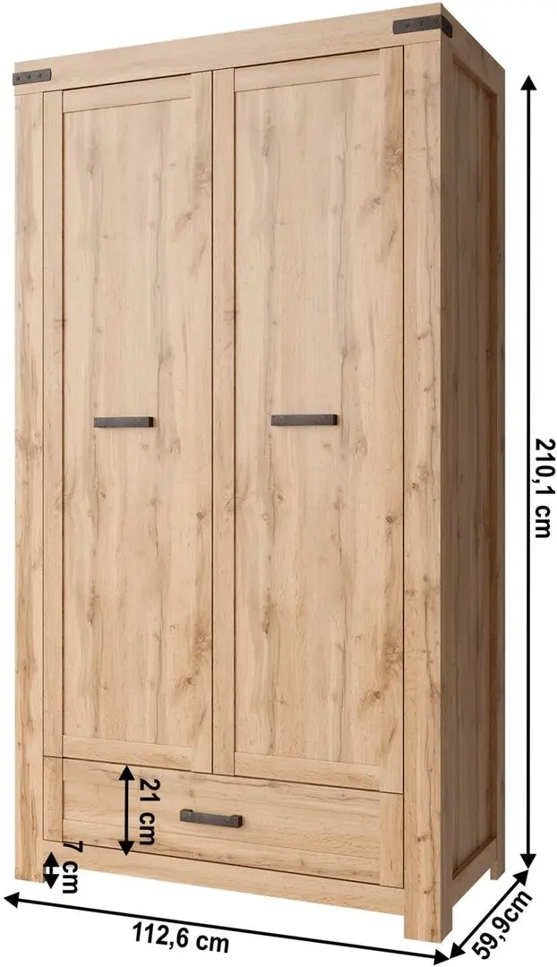 Шкаф Tempo Kondela Moratiz 2D1S (Wotan Oak)