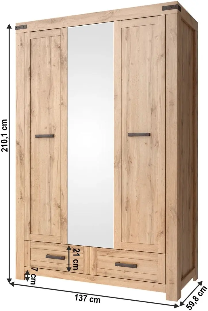 Шкаф Tempo Kondela Moratiz 3D3S (Wotan Oak)