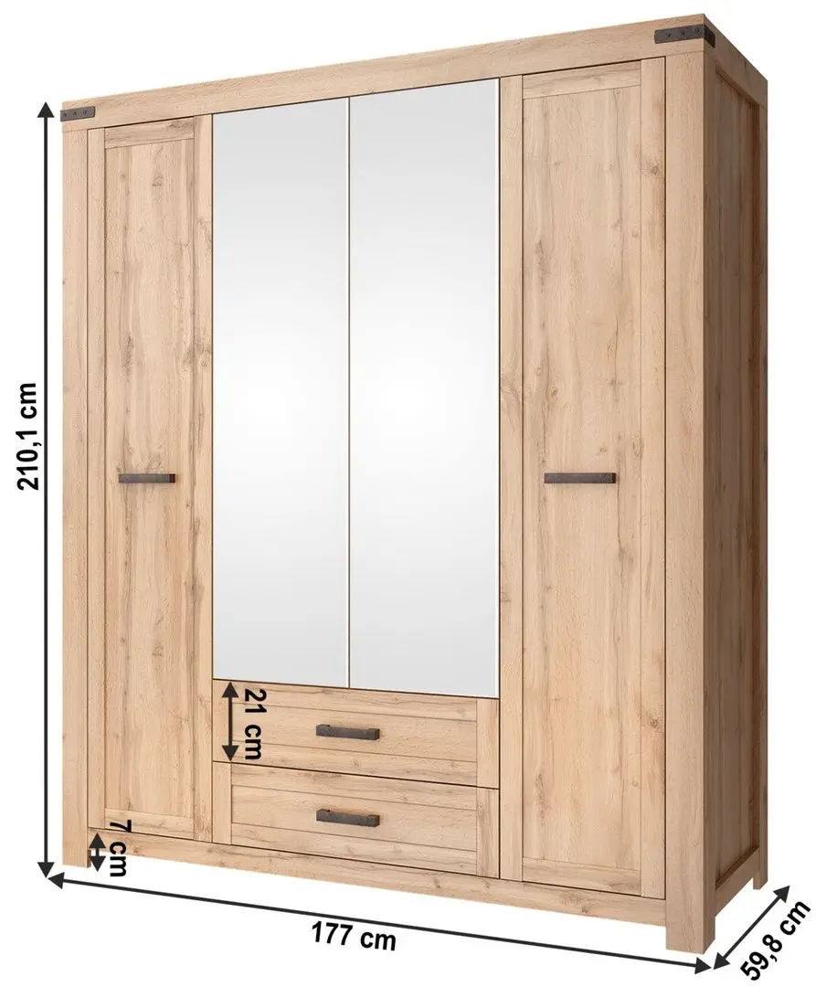 Dulap Tempo Kondela Moratiz 4D2S (Wotan Oak)