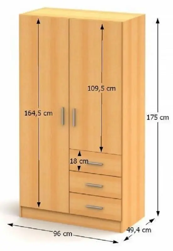 Шкаф Tempo Kondela Nena New Typ 1 (Beech) - 3