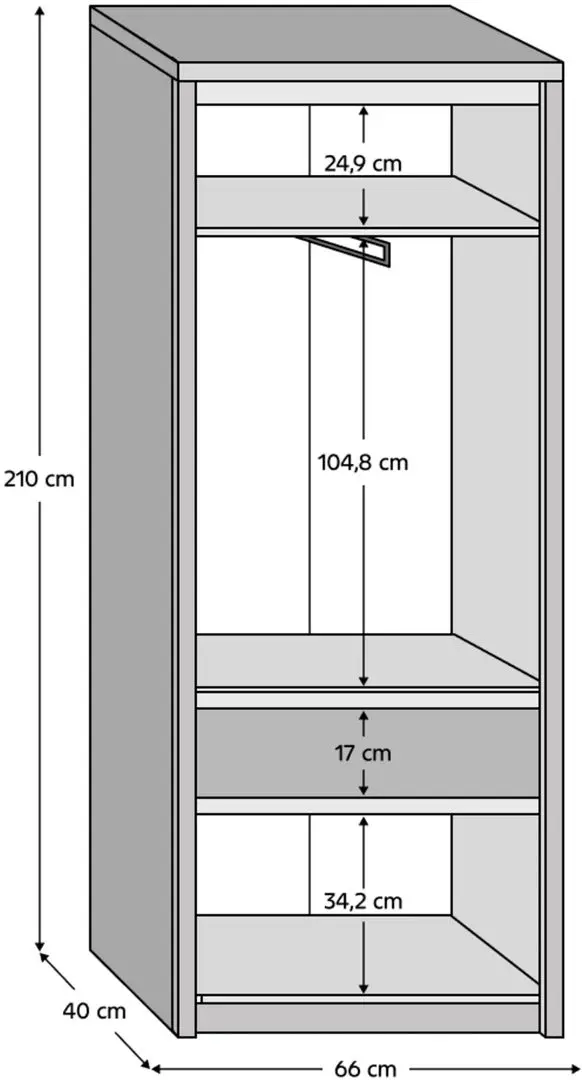 Шкаф Tempo Kondela Norty Typ 22 4D1S 70 (Sonoma Oak) - 3