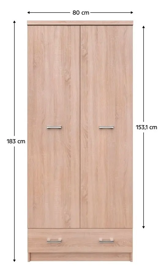 Шкаф Tempo Kondela Topty Typ 30 2D1S (Sonoma Oak)