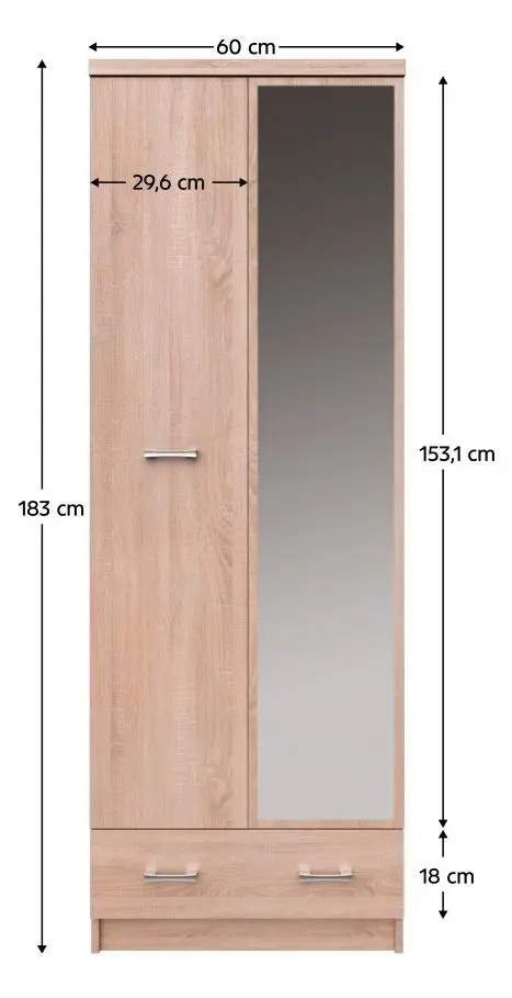 Шкаф Tempo Kondela Topty Typ 38 2D1S (Sonoma Oak)