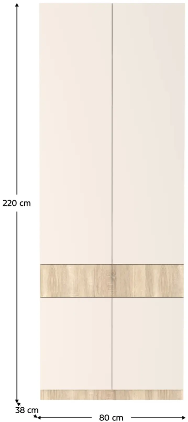 Шкаф Tempo Kondela Vertio SZF4D2S (Sonoma Oak/Cashmere) - 3