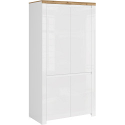 Шкаф Tempo Kondela Vilgo 4D (Glossy White/Wotan Oak) Thumb