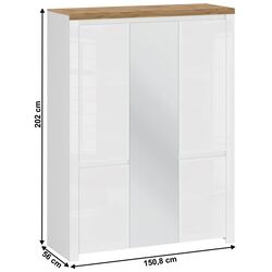 Dulap Tempo Kondela Vilgo 5D (White Gloss/Wotan Oak) Thumb