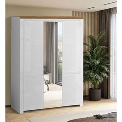 Dulap Tempo Kondela Vilgo 5D (White Gloss/Wotan Oak)