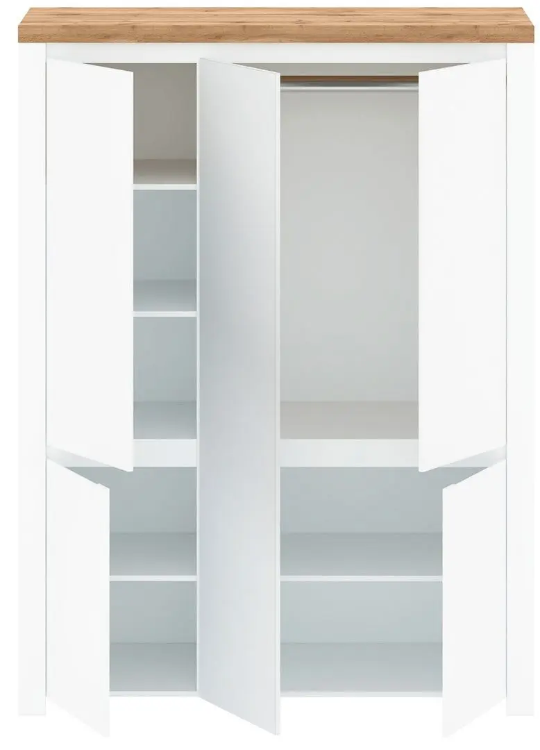 Dulap Tempo Kondela Vilgo 5D (White Gloss/Wotan Oak)
