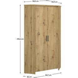 Dulap de colt Tempo Kondela Airon 2D (Artisan Oak) Thumb