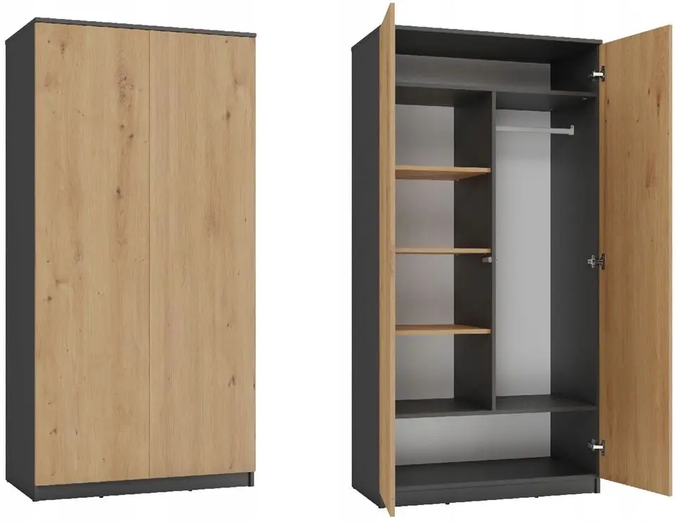 Шкаф TopEshop Malwa SD-90 (Anthracite/Artisan Oak)