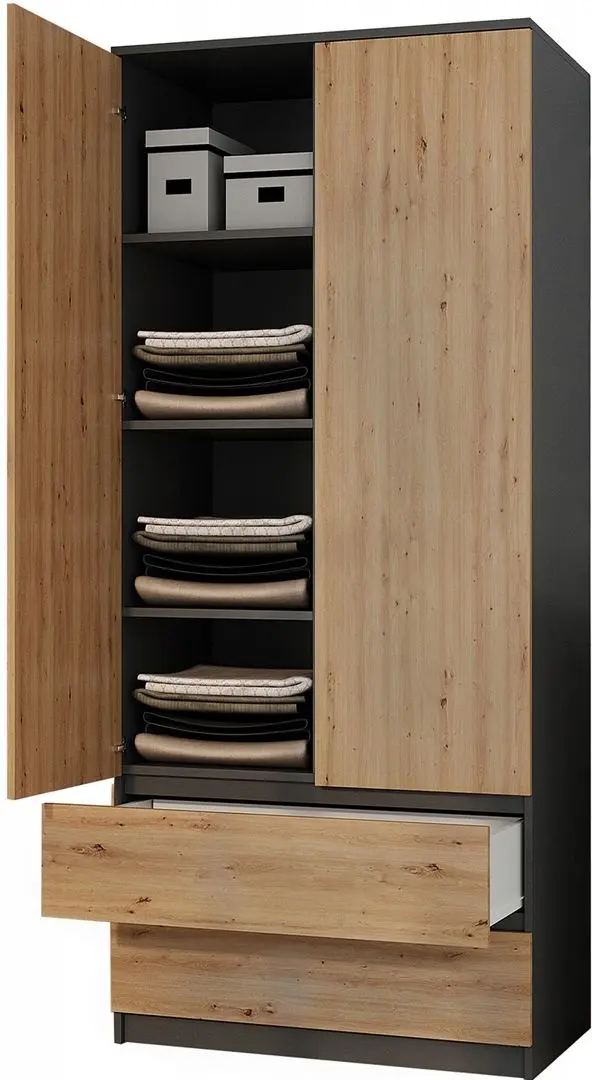 Dulap TopEshop Malwa SS-90 (Anthracite/Artisan Oak)