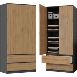 Dulap TopEshop Malwa SS-90 (Anthracite/Artisan Oak) Thumb