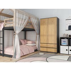 Dulap TopEshop Malwa SS-90 (Anthracite/Artisan Oak) Thumb