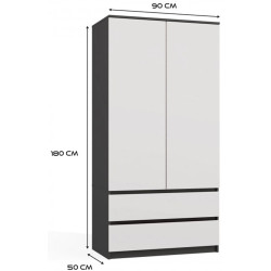 Dulap TopEshop Malwa SS-90 (Anthracite/White) Thumb
