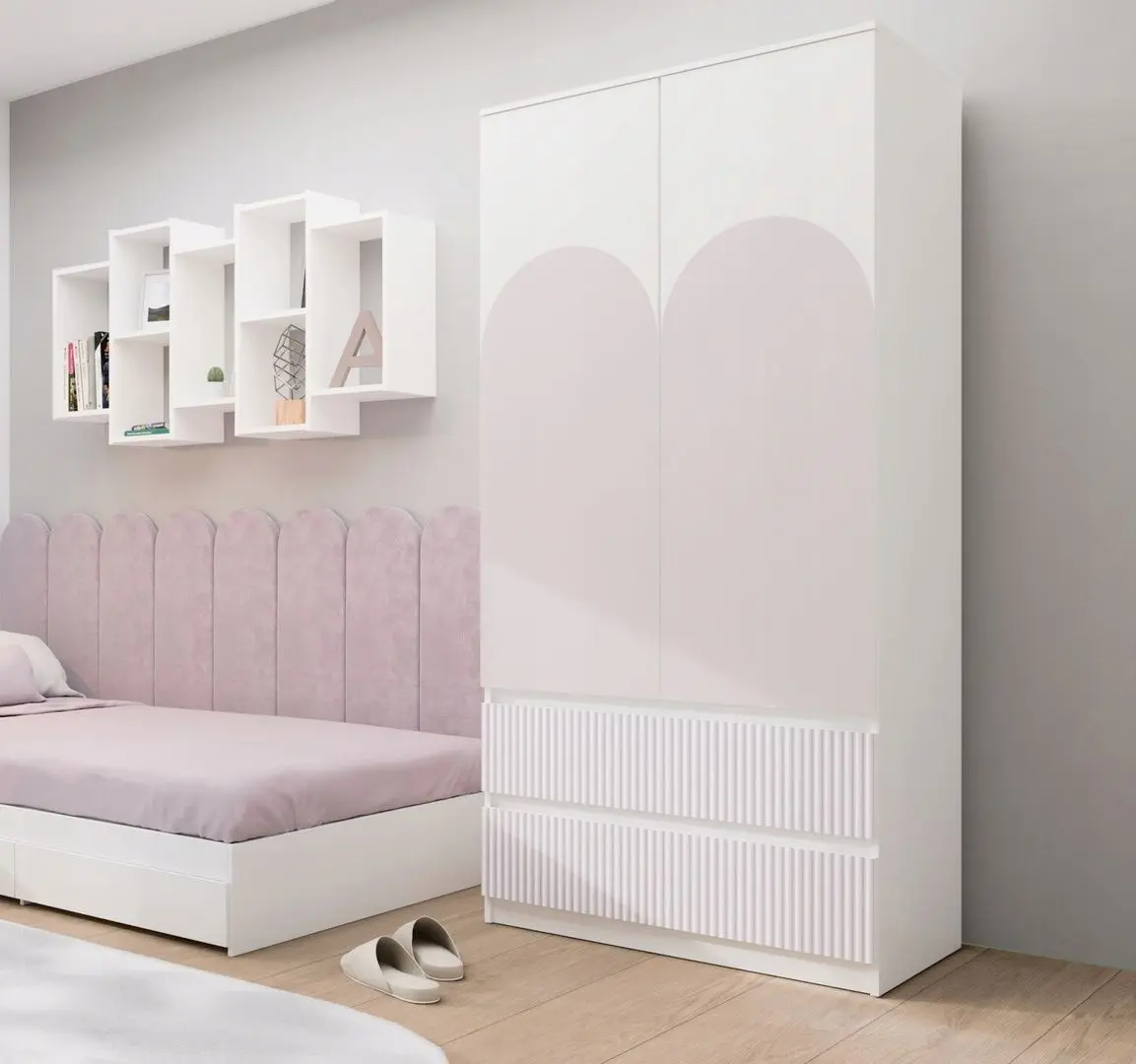 Шкаф TopEshop Malwa SS-90 Arteso (White/Pink)