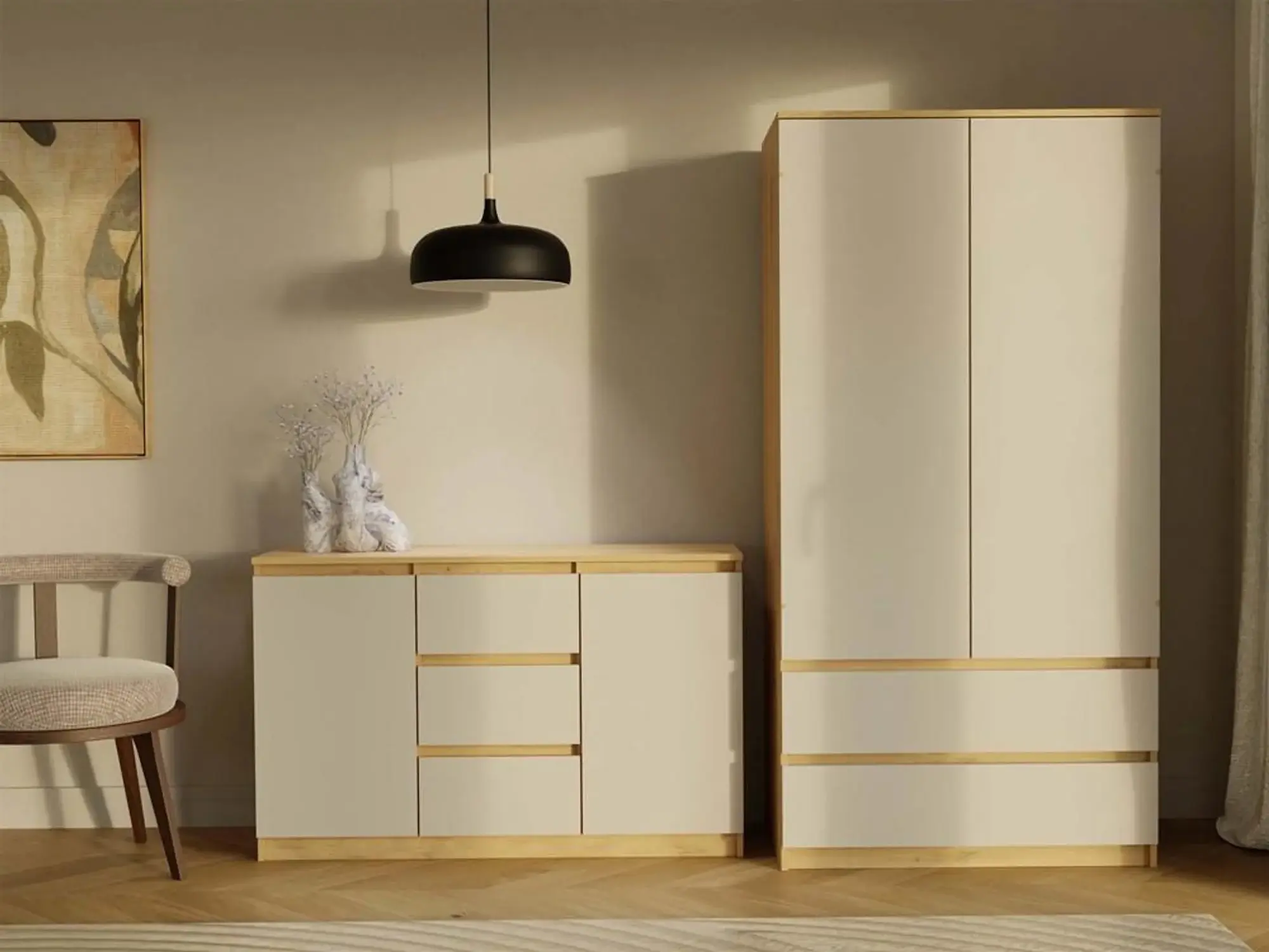 Dulap TopEshop Malwa SS-90 (Artisan Oak/Cashmere) - 2