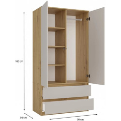 Dulap TopEshop Malwa SS-90 (Artisan Oak/Cashmere) Thumb