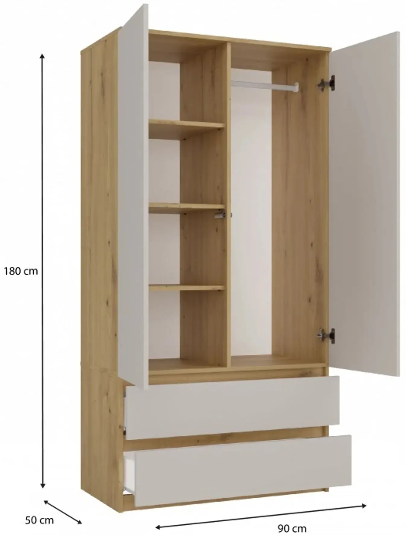 Dulap TopEshop Malwa SS-90 (Artisan Oak/Cashmere) - 8