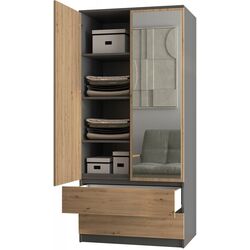 Dulap TopEshop Malwa SS-90 cu oglinda (Anthracite/Artisan Oak) Thumb