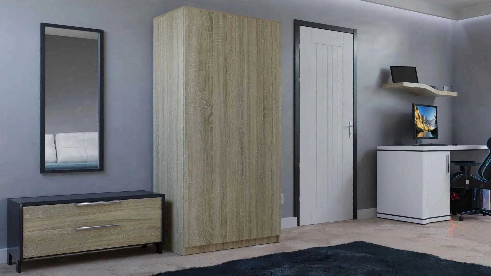 Шкаф TopEshop SD-90 (Sonoma Oak)