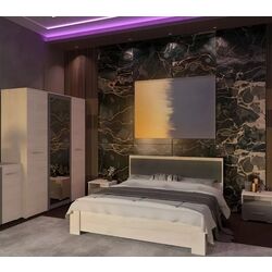 Шкаф Yasen Бари 4Д2З (Гикори Рокфорд Светлый/Графит Серый) Thumb