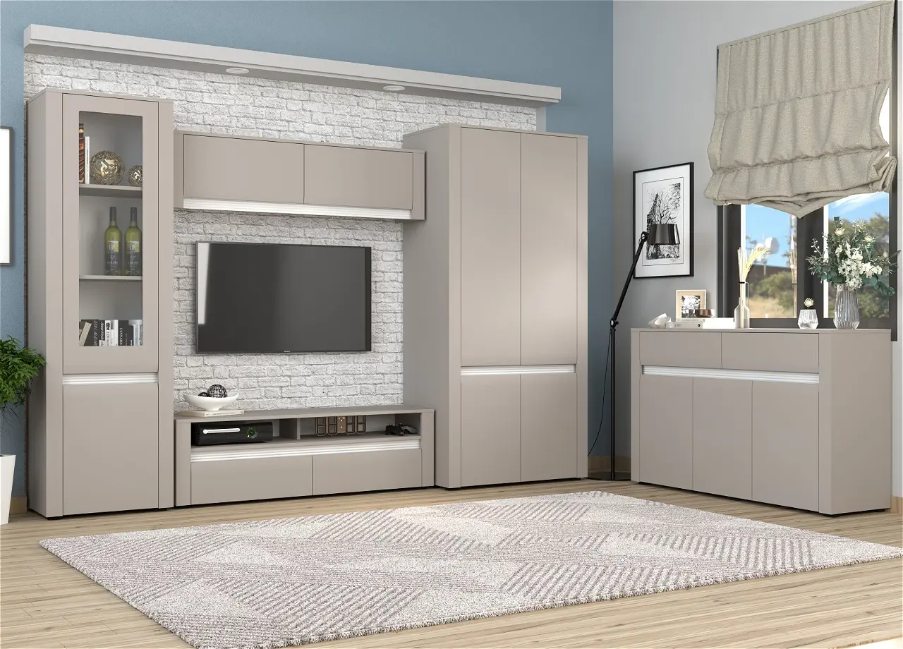 Шкаф Yasen Бодена 4Д (Кашемир/Белый)