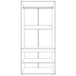 Dulap Yasen Bodena 4D (Nymphaea Alba/Oxide Light/Black) Thumb