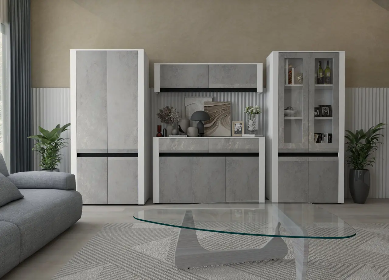 Dulap Yasen Bodena 4D (Nymphaea Alba/Oxide Light/Black)