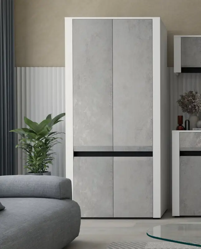 Dulap Yasen Bodena 4D (Nymphaea Alba/Oxide Light/Black)