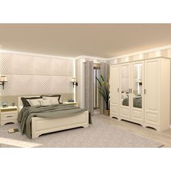 Шкаф Yasen Бостон 4Д2З (Слоновая кость/Ваниль Супермат) Thumb