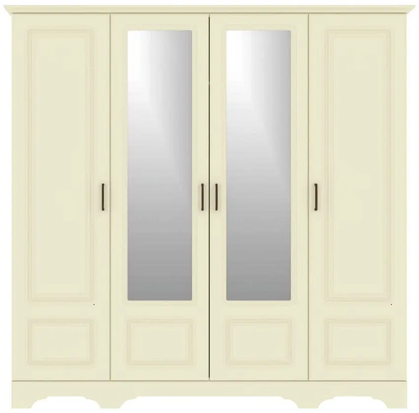 Шкаф Yasen Бостон 4Д2З (Слоновая кость/Ваниль Супермат)