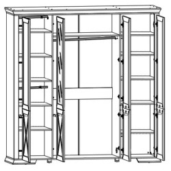 Dulap Yasen Marsel SZF4D (Snow Ash/Sonoma Oak Truffle) Thumb