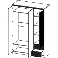 Шкаф Yasen Монако SZF3D2S (Кашемир/Серый Софт Тач) Thumb
