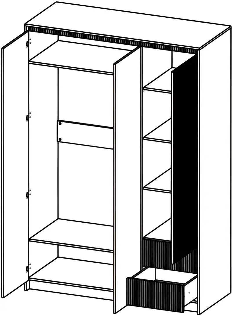 Шкаф Yasen Монако SZF3D2S (Кашемир/Серый Софт Тач)