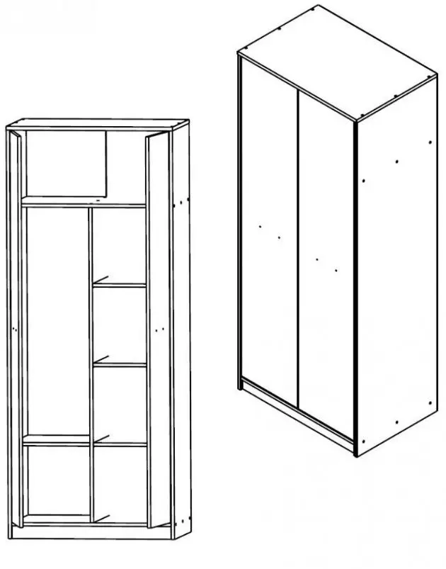 Шкаф Yasen Nepo SZF2D комбинированный (Дуб Сонома)